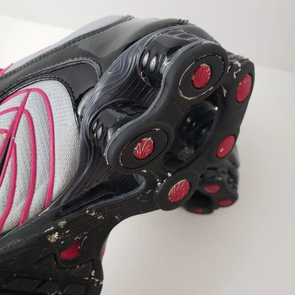 Nike Shox Lace Up Sneakers Black Grey Pink Womens Athletic Casual Shoes Size 7.5 - Picture 9 of 14